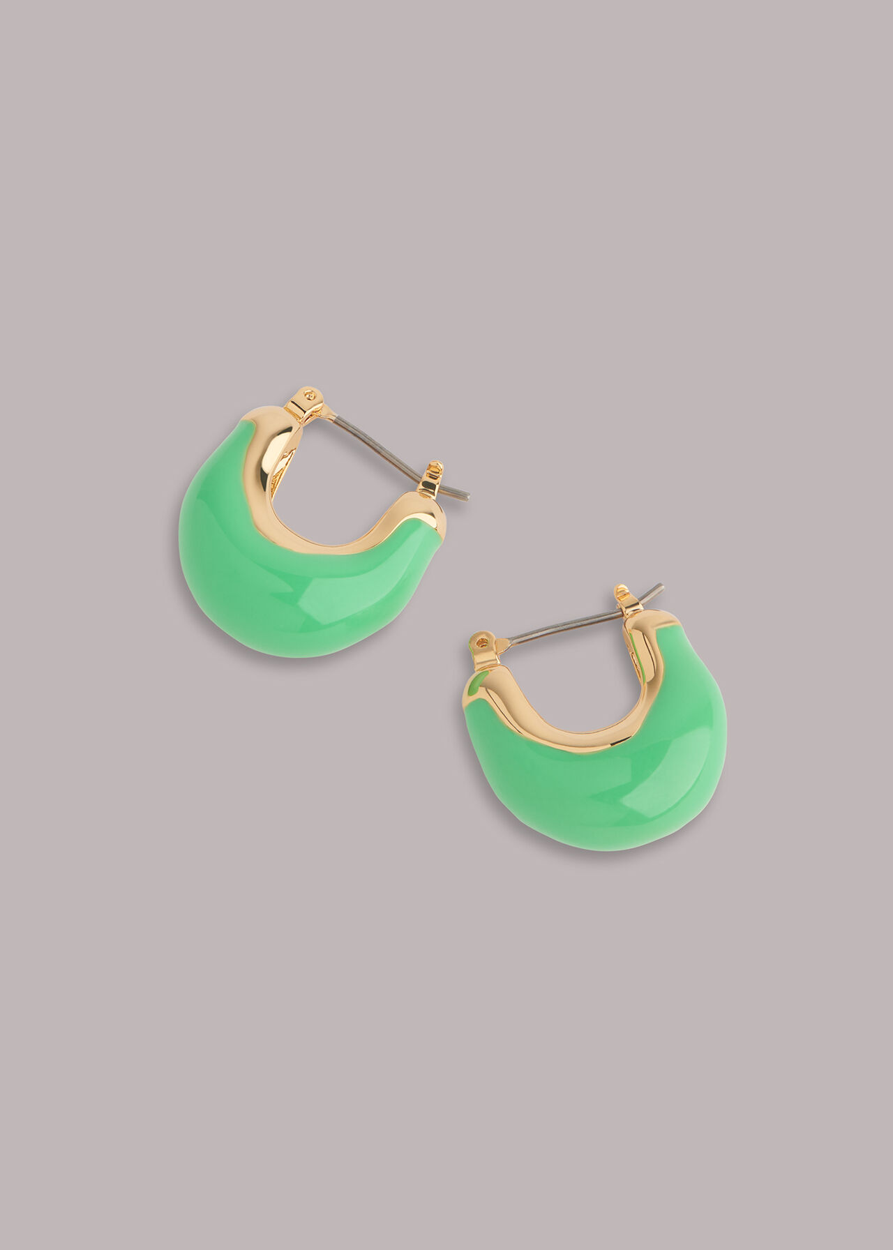Enamel Curved Earring
